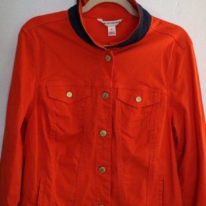 Jones New York Orange Jean Jacket Medium